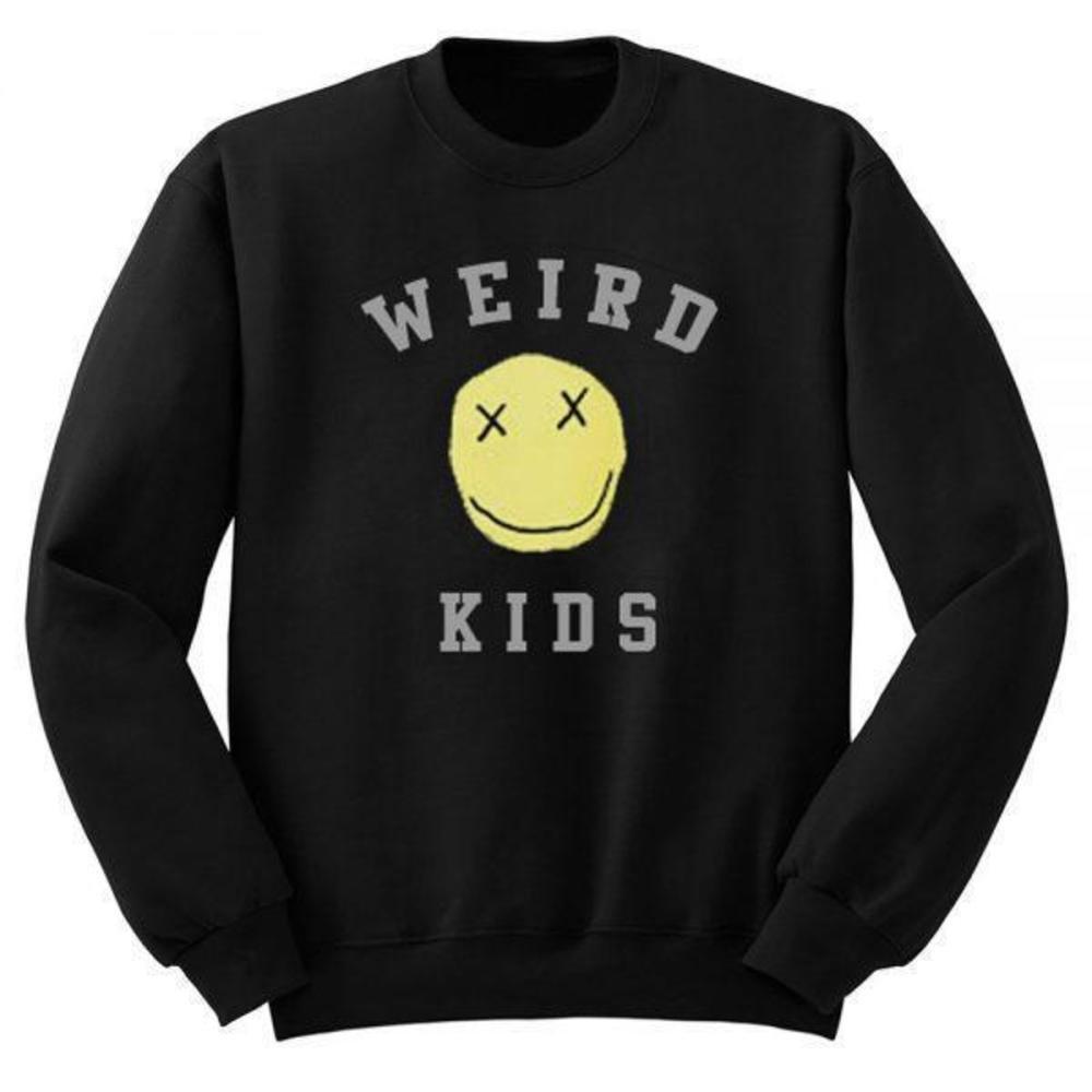 Weird Kids Funny Quote Retro Graphic Youthful Humor Cozy Streetwear Sweatshirt